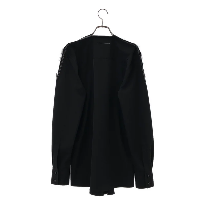 MM6 Maison Margiela / エムエムシックスメゾンマルジェラ | 2023SS | カットオフ ステッチ ノーカラー ロングシャツ | 38 | レディース
