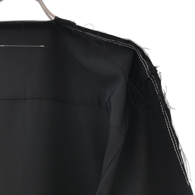 MM6 Maison Margiela / エムエムシックスメゾンマルジェラ | 2023SS | カットオフ ステッチ ノーカラー ロングシャツ | 38 | レディース