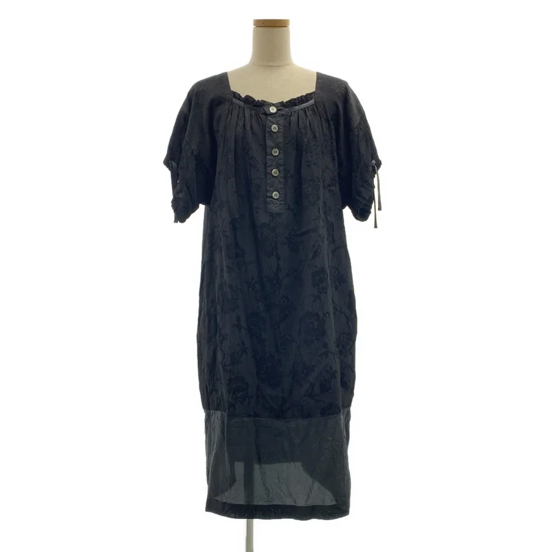 tricot COMME des GARCONS / トリココムデギャルソン | 2012SS | 製品加工 フラワー ジャガード ギャザー ボリューム サイドポケット ワンピース | M | レディース