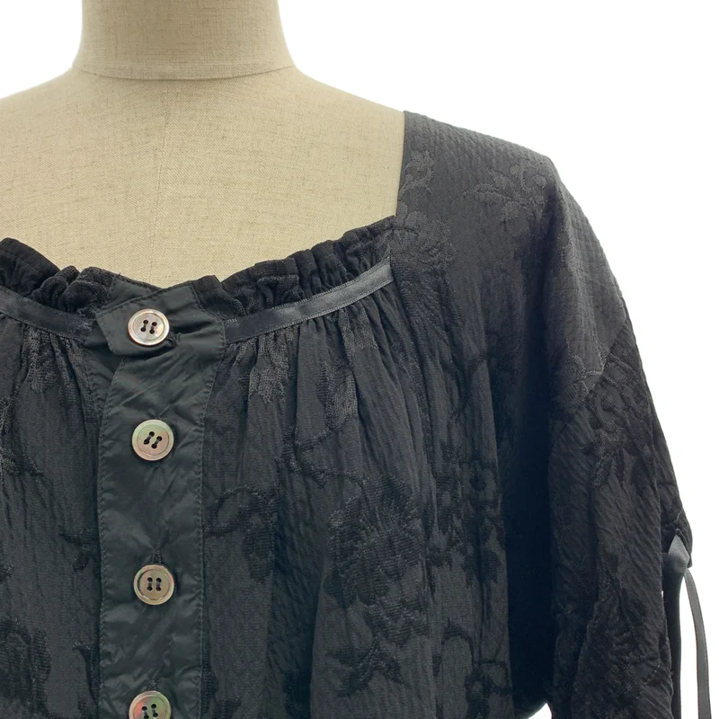 tricot COMME des GARCONS / トリココムデギャルソン | 2012SS | 製品加工 フラワー ジャガード ギャザー ボリューム サイドポケット ワンピース | M | レディース