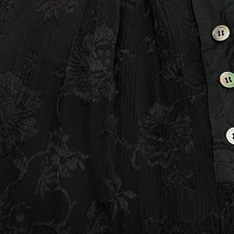 tricot COMME des GARCONS / トリココムデギャルソン | 2012SS | 製品加工 フラワー ジャガード ギャザー ボリューム サイドポケット ワンピース | M | レディース