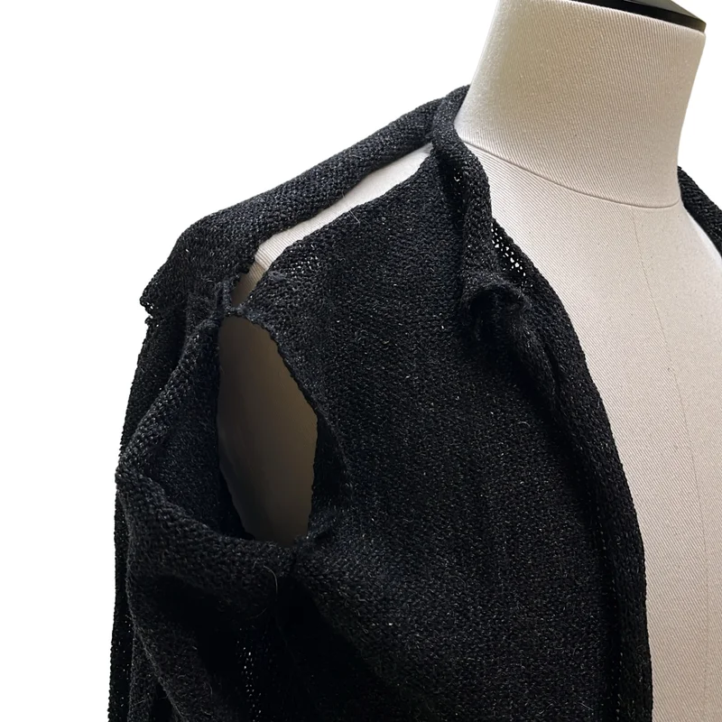 Y's for men / ワイズフォーメンヨウジヤマモト | ウール モヘヤ シルク混 変形 メッシュカーディガン | 3 | メンズ