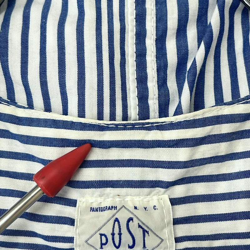 POST O'ALLS / ポストオーバーオールズ | コットン ストライプ ベスト | M | メンズ