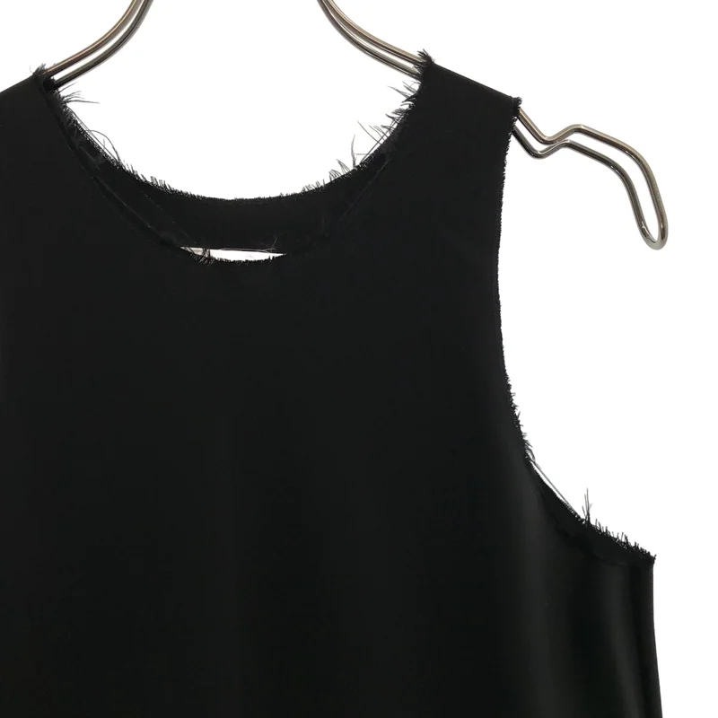 GABRIELA COLL GARMENTS / ガブリエラコールガーメンツ | Loro Piana Super 130's Wool カットオフ ウール ノースリーブ ワンピース | M | レディース