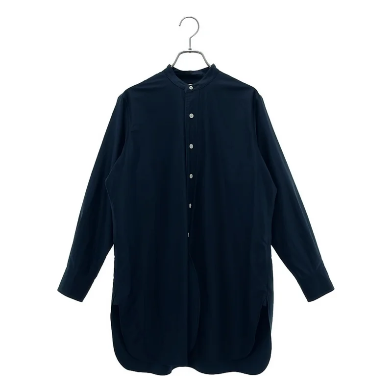 BACCA / バッカ | コットン バックサテン スタンドカラー ロングシャツ | 34 | レディース