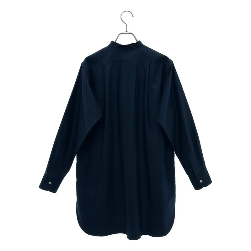 BACCA / バッカ | コットン バックサテン スタンドカラー ロングシャツ | 34 | レディース