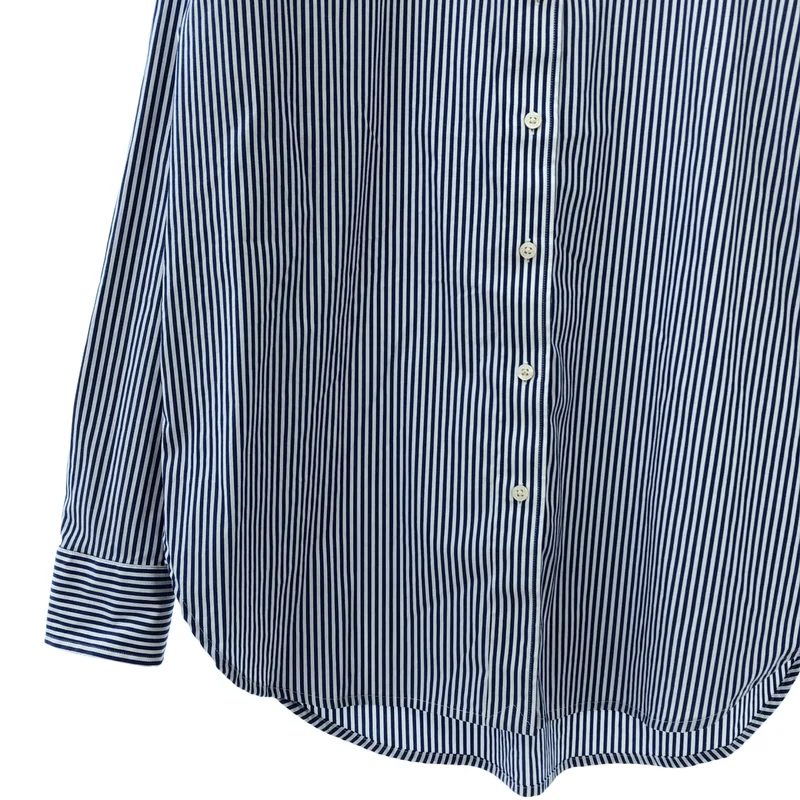 Lauren Ralph Lauren / ローレンラルフローレン | コットン ストライプ ロゴ刺しゅう シャツ | M | レディース