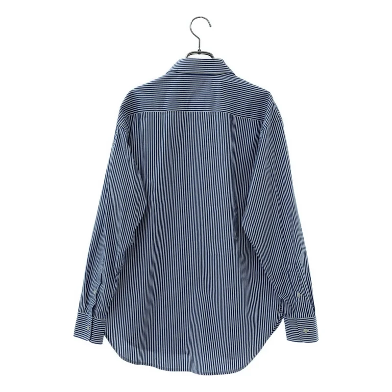 Lauren Ralph Lauren / ローレンラルフローレン | コットン ストライプ ロゴ刺しゅう シャツ | M | レディース