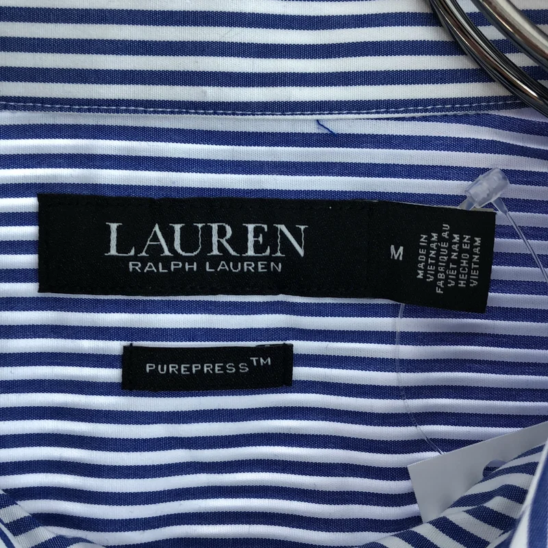 Lauren Ralph Lauren / ローレンラルフローレン | コットン ストライプ ロゴ刺しゅう シャツ | M | レディース