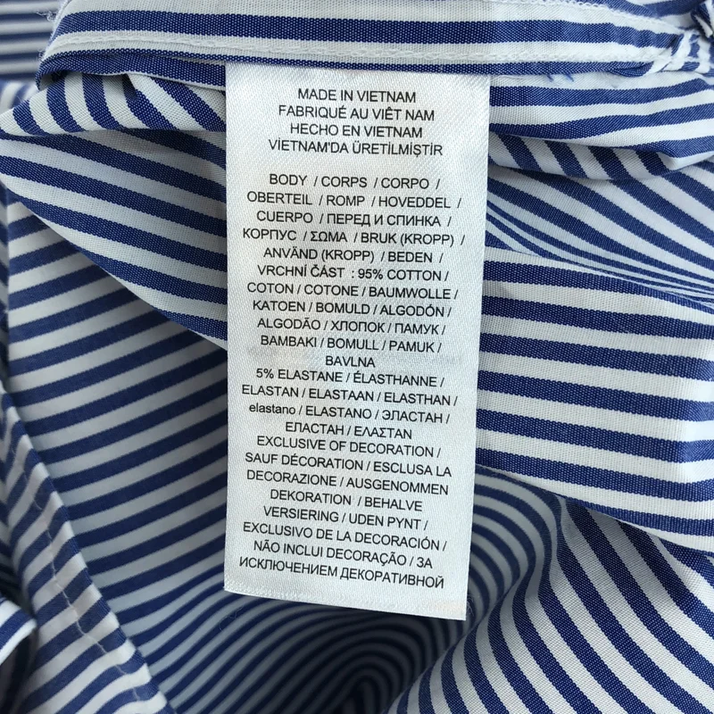 Lauren Ralph Lauren / ローレンラルフローレン | コットン ストライプ ロゴ刺しゅう シャツ | M | レディース