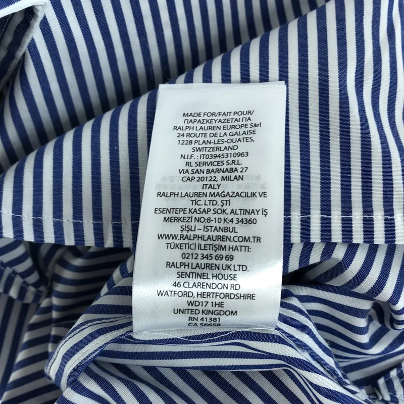 Lauren Ralph Lauren / ローレンラルフローレン | コットン ストライプ ロゴ刺しゅう シャツ | M | レディース