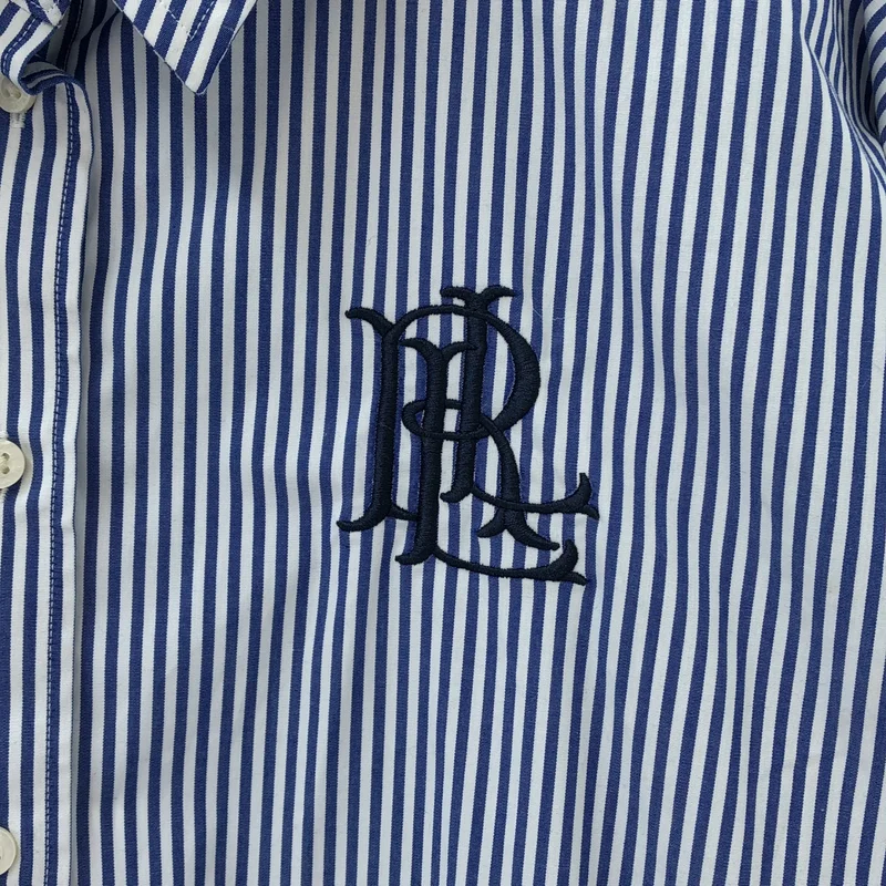 Lauren Ralph Lauren / ローレンラルフローレン | コットン ストライプ ロゴ刺しゅう シャツ | M | レディース
