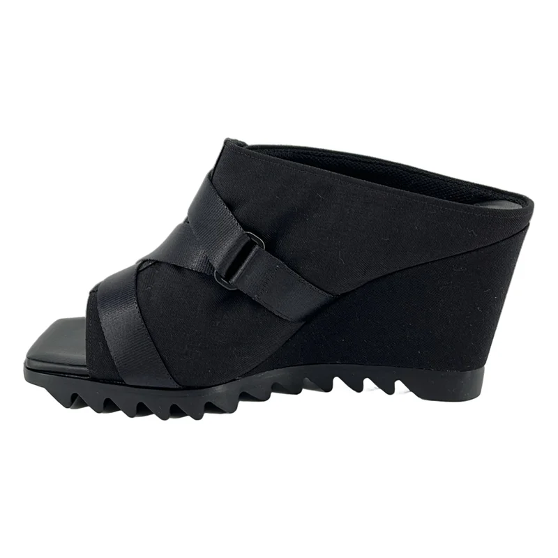 HYKE / ハイク | × TOSHINOSUKE TAKEGAHARA / トシノスケ タケガハラ BEAUTIFUL SHOES NYLON MULES / ナイロン ストラップ  サンダル | 24.5 | レディース