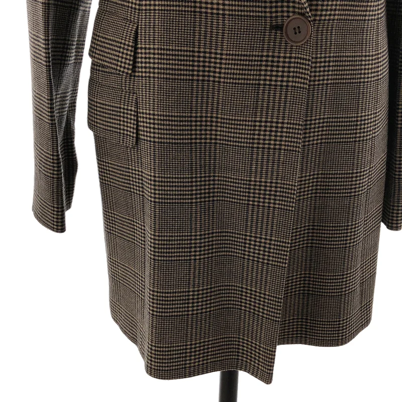 EMPORIO ARMANI / エンポリオアルマーニ | ウール チェック 1B ロングジャケット | 42 | レディース