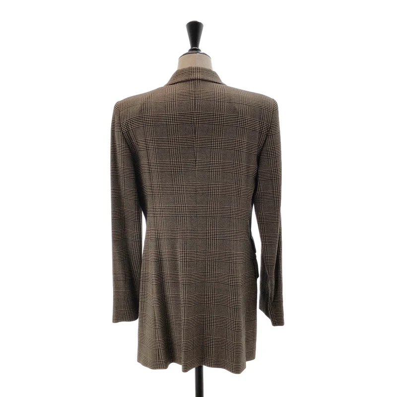 EMPORIO ARMANI / エンポリオアルマーニ | ウール チェック 1B ロングジャケット | 42 | レディース