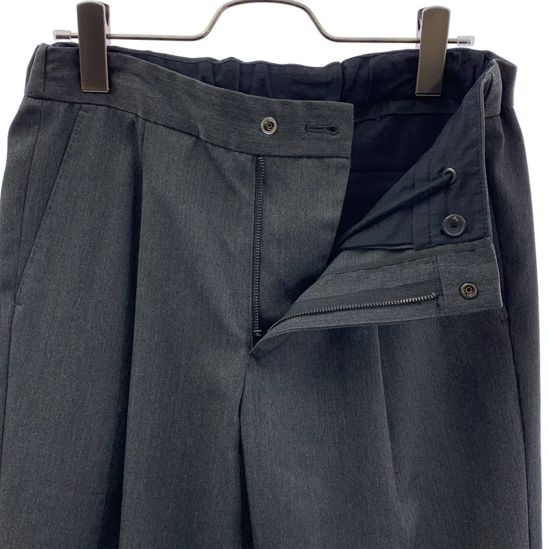 THE RERACS / ザリラクス | ロゴボタン ドローストリング タック スラックス パンツ | 36 | レディース