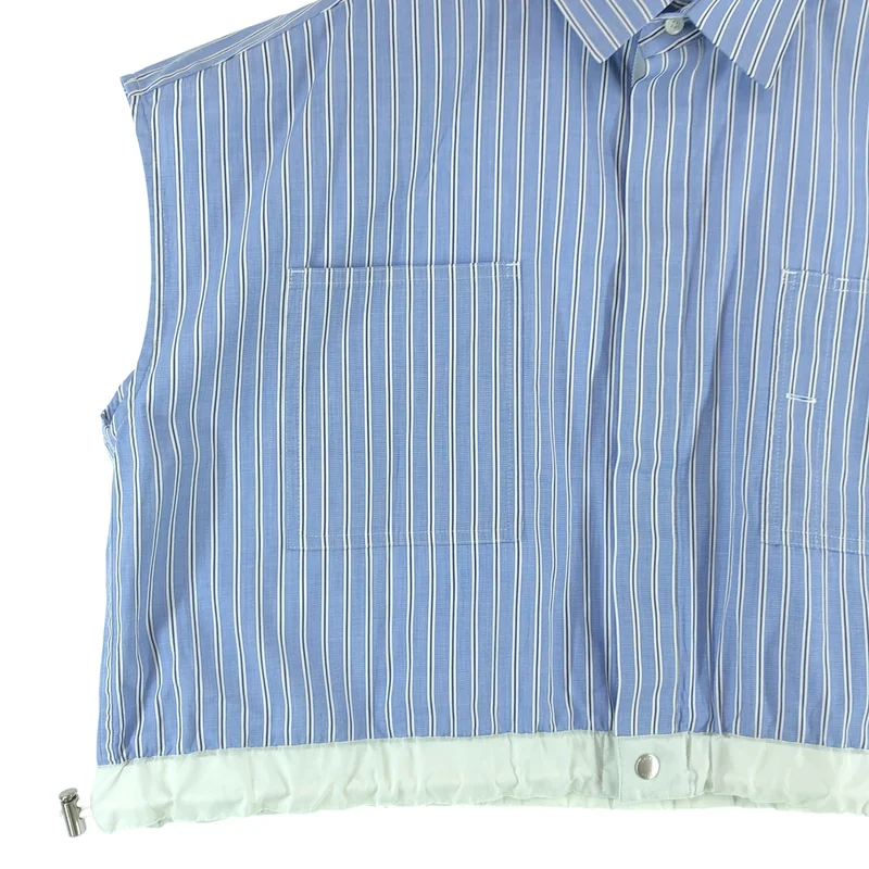 sacai / サカイ | TOMAS MAISON s Cotton Poplin Shirt / コットンポプリン ロゴ刺しゅう ノースリーブシャツ | 1 | レディース