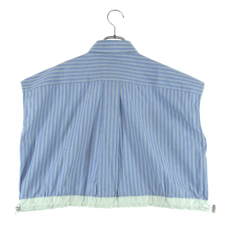 sacai / サカイ | TOMAS MAISON s Cotton Poplin Shirt / コットンポプリン ロゴ刺しゅう ノースリーブシャツ | 1 | レディース