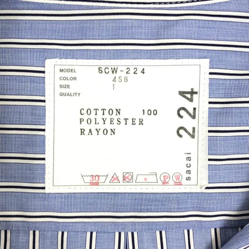 sacai / サカイ | TOMAS MAISON s Cotton Poplin Shirt / コットンポプリン ロゴ刺しゅう ノースリーブシャツ | 1 | レディース