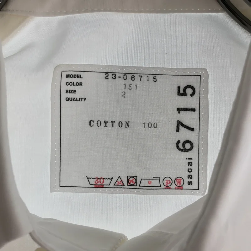 sacai / サカイ | 2023SS | Thomas Mason コットンポプリン ショートシャツ | 2 | レディース