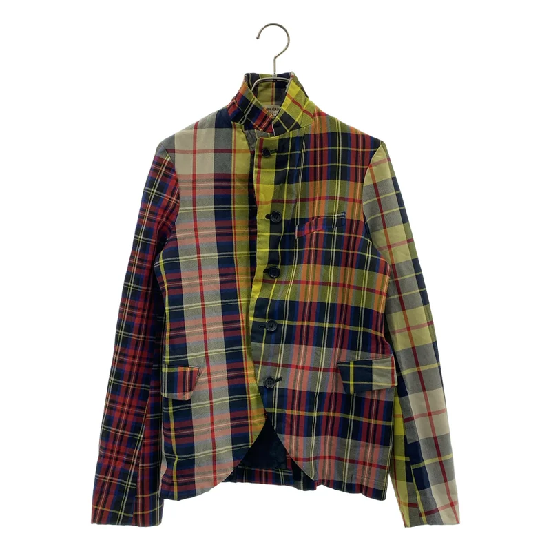 COMME des GARCONS COMME des GARCONS / コムコム | 2007AW | ポリエステル タータンチェック 製品加工 シングルブレスト ジャケット | S | レディース