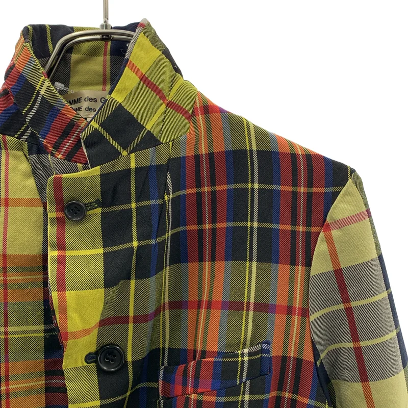 COMME des GARCONS COMME des GARCONS / コムコム | 2007AW | ポリエステル タータンチェック 製品加工 シングルブレスト ジャケット | S | レディース