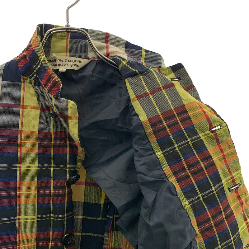 COMME des GARCONS COMME des GARCONS / コムコム | 2007AW | ポリエステル タータンチェック 製品加工 シングルブレスト ジャケット | S | レディース