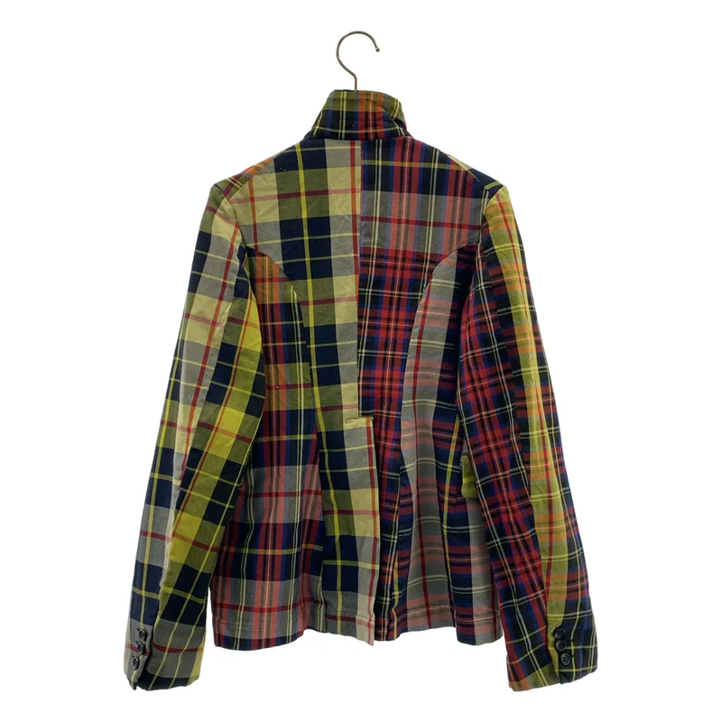 COMME des GARCONS COMME des GARCONS / コムコム | 2007AW | ポリエステル タータンチェック 製品加工 シングルブレスト ジャケット | S | レディース