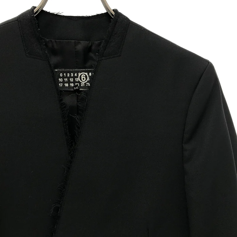 MM6 Maison Margiela / エムエムシックスメゾンマルジェラ | 2024SS | Raw Edge Blazer  カットオフ ノーカラージャケット | 36 | レディース