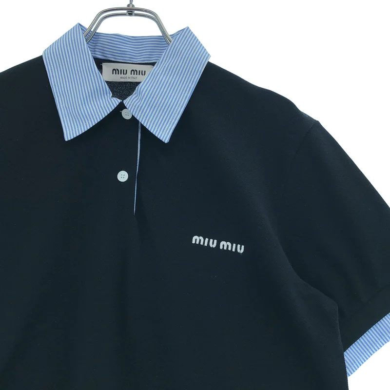miu miu / ミュウミュウ | 2025 | ピケ × ポプリン ポロシャツ | XS | レディース