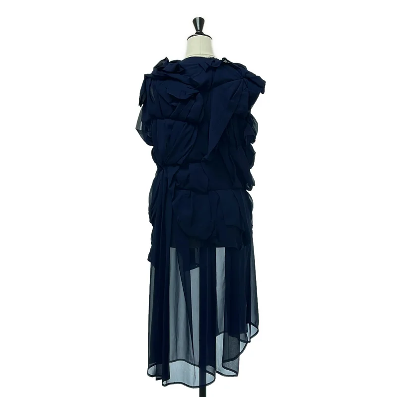 COMME des GARCONS / コムデギャルソン | 2013SS | ポリエステル アシンメトリー シアー フリル ボリューム ワンピース | S | レディース