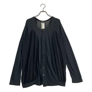 Y's ワイズ ヨウジヤマモト コットンリネン カーディガン ブラック サイズ2 Y's / ワイズヨウジヤマモト | 2018SS | コットン リネン ライン V