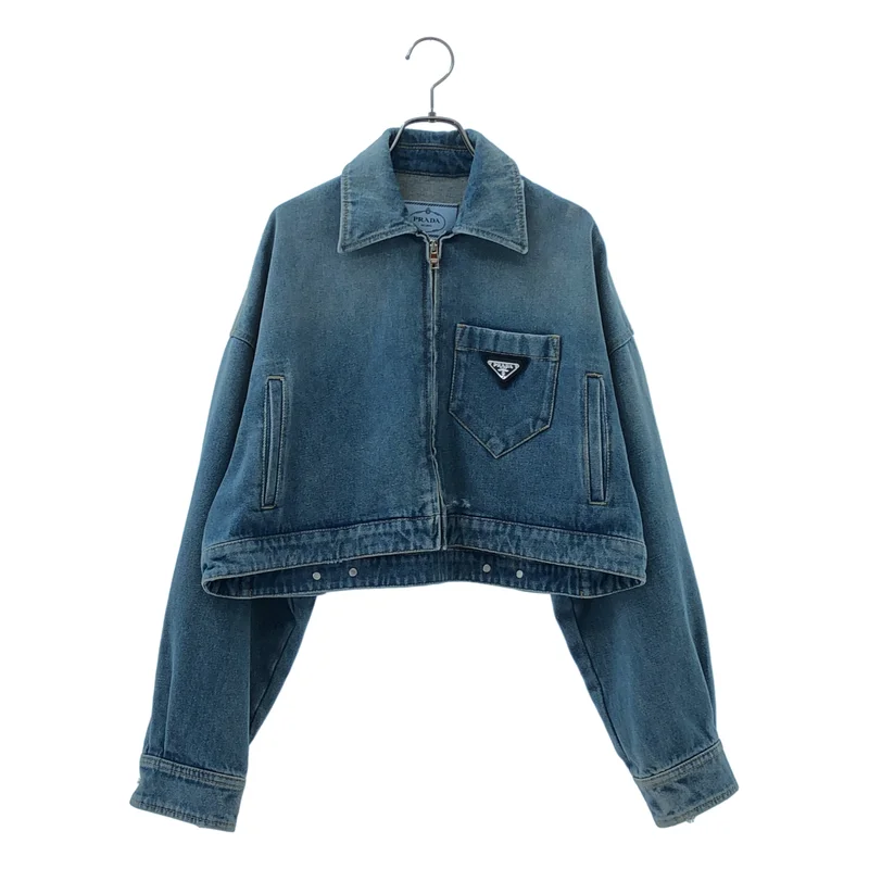 PRADA / プラダ | オーガニックデニム クロップドジャケット | 36 | レディース