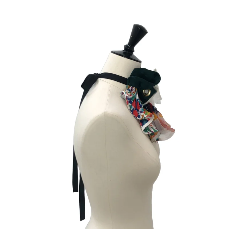 sacai / サカイ | プリーツ 総柄プリント ネックレス つけ襟 |