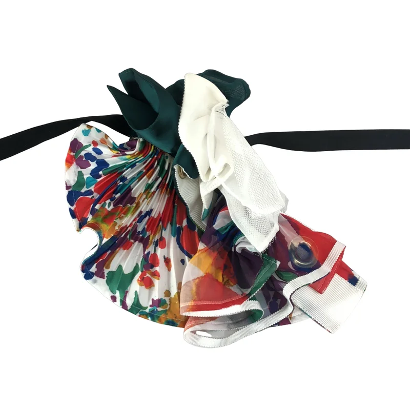 sacai / サカイ | プリーツ 総柄プリント ネックレス つけ襟 |