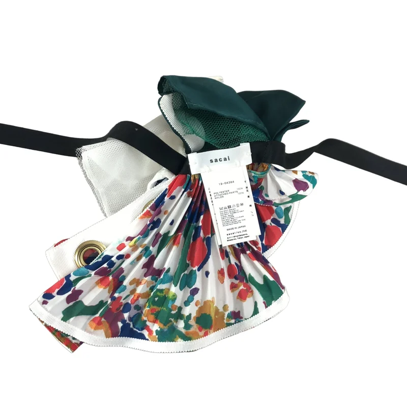 sacai / サカイ | プリーツ 総柄プリント ネックレス つけ襟 |
