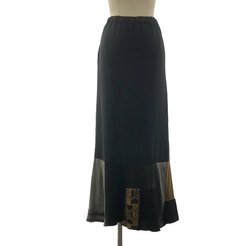 tricot COMME des GARCONS / トリココムデギャルソン | 1993SS | ポリエステル 異素材 切替 パッチワーク ウエストゴム スカート |
