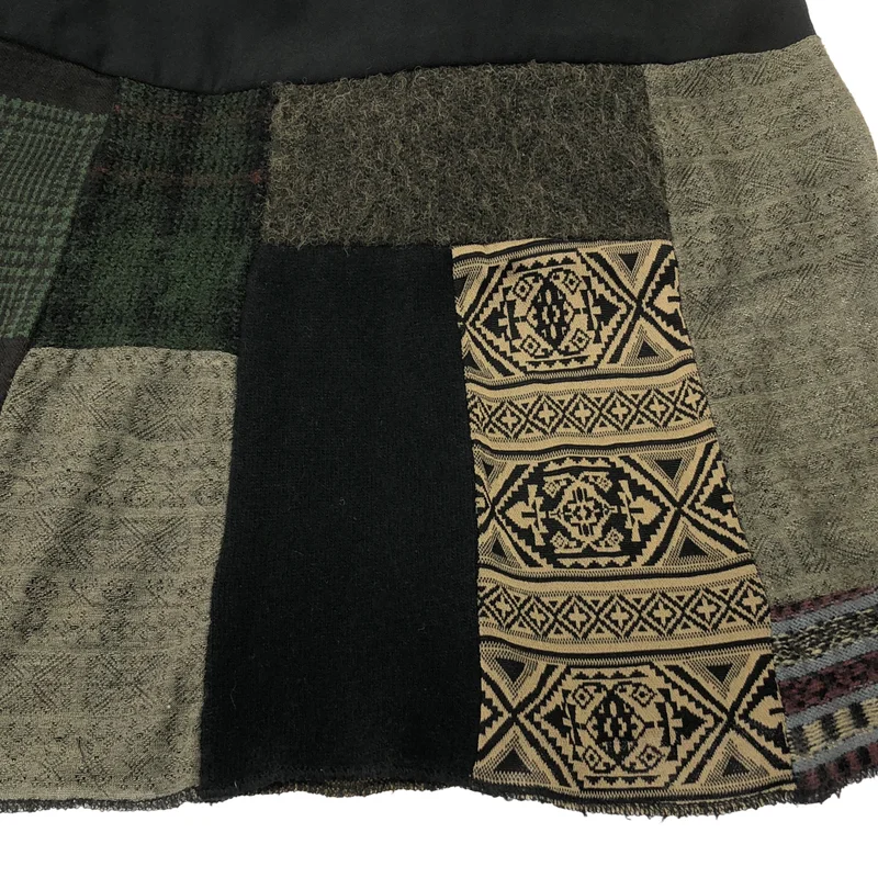 tricot COMME des GARCONS / トリココムデギャルソン | 1993SS | ポリエステル 異素材 切替 パッチワーク ウエストゴム スカート |