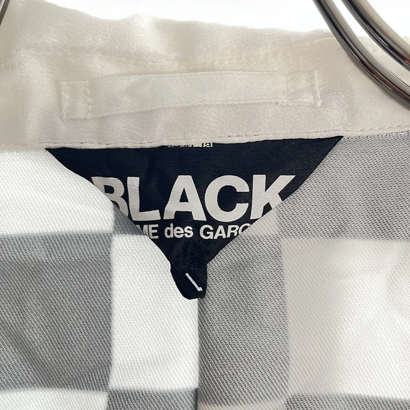 BLACK COMME des GARCONS / ブラックコムデギャルソン | 2023SS | ポリエステル縮絨 断ち切り チェッカー テーラードジャケット | L | メンズ