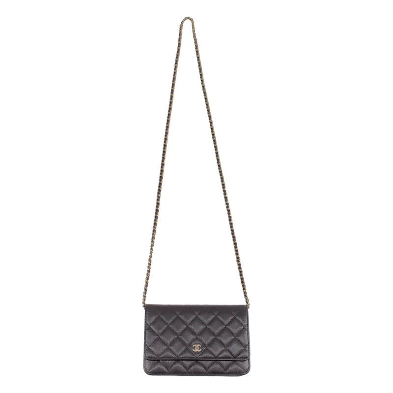 CHANEL / シャネル | マトラッセ ココマーク キャビアスキン チェーンウォレット バッグ AP0250 |