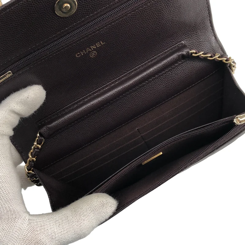 CHANEL / シャネル | マトラッセ ココマーク キャビアスキン チェーンウォレット バッグ AP0250 |