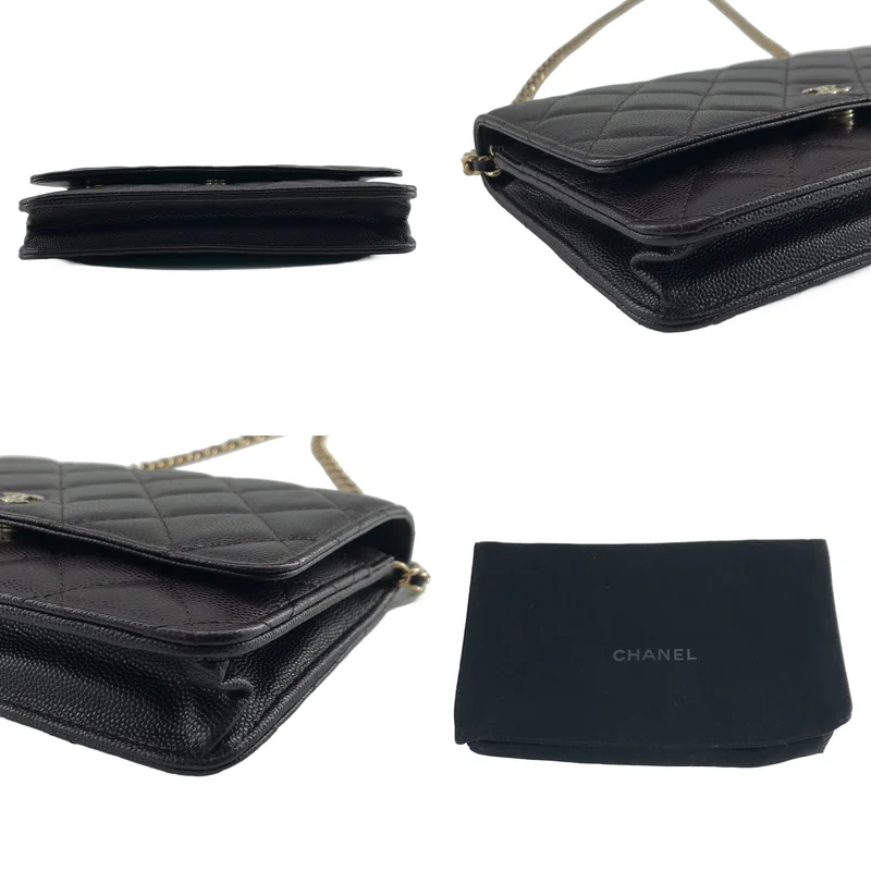 CHANEL / シャネル | マトラッセ ココマーク キャビアスキン チェーンウォレット バッグ AP0250 |