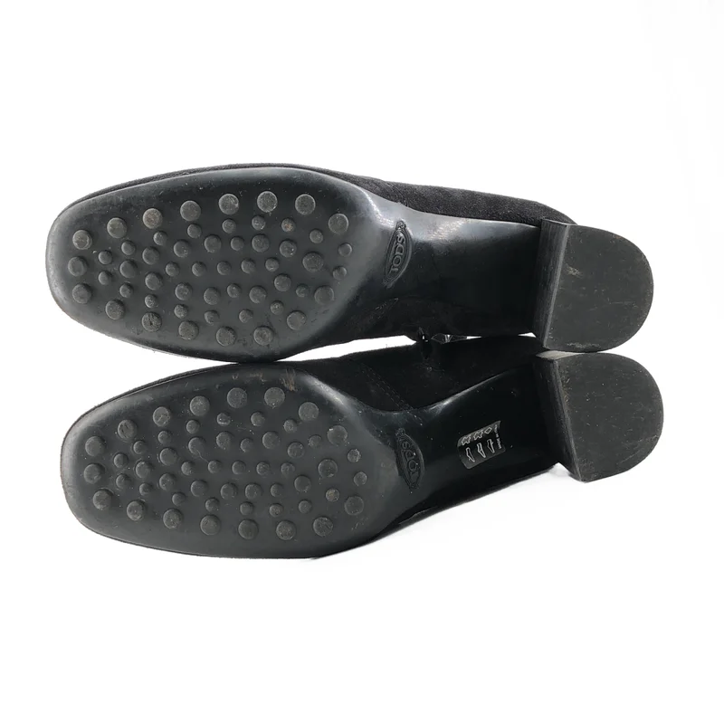 TOD'S / トッズ | スエードレザー サイドジップ ヒールブーツ | 38 | レディース