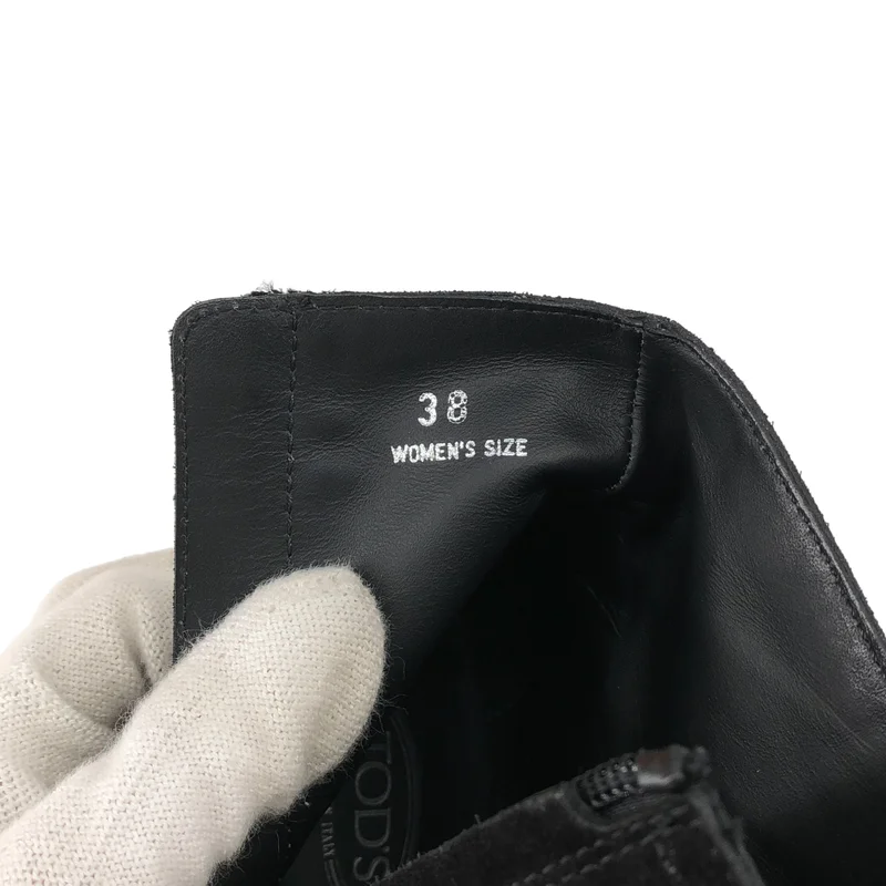 TOD'S / トッズ | スエードレザー サイドジップ ヒールブーツ | 38 | レディース
