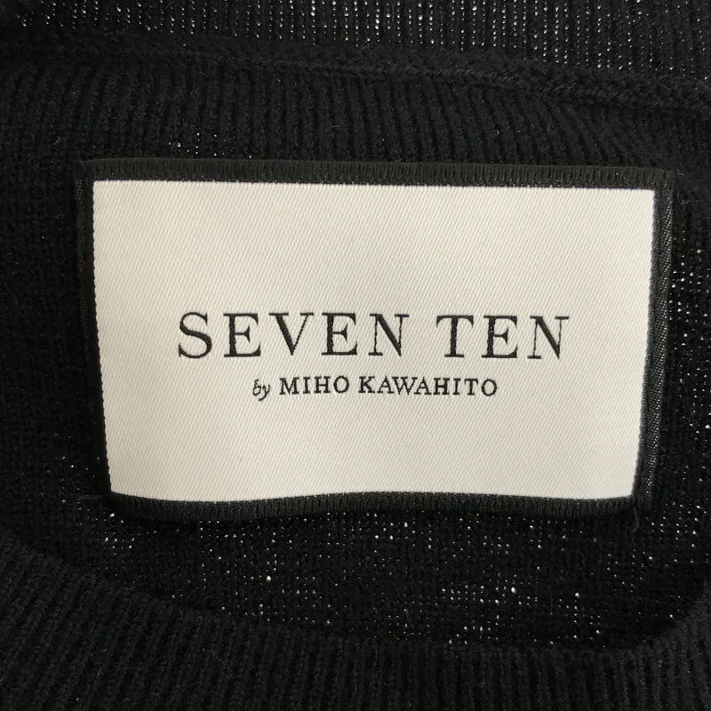 SEVEN TEN by MIHO KAWAHITO / セブンテンバイミホカワヒト | サテン フラワー モチーフ ニット | S | レディース