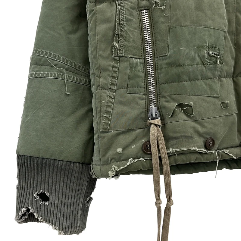 GREG LAUREN / グレッグローレン | デストロイ テント パフィージャケット | 3 | メンズ