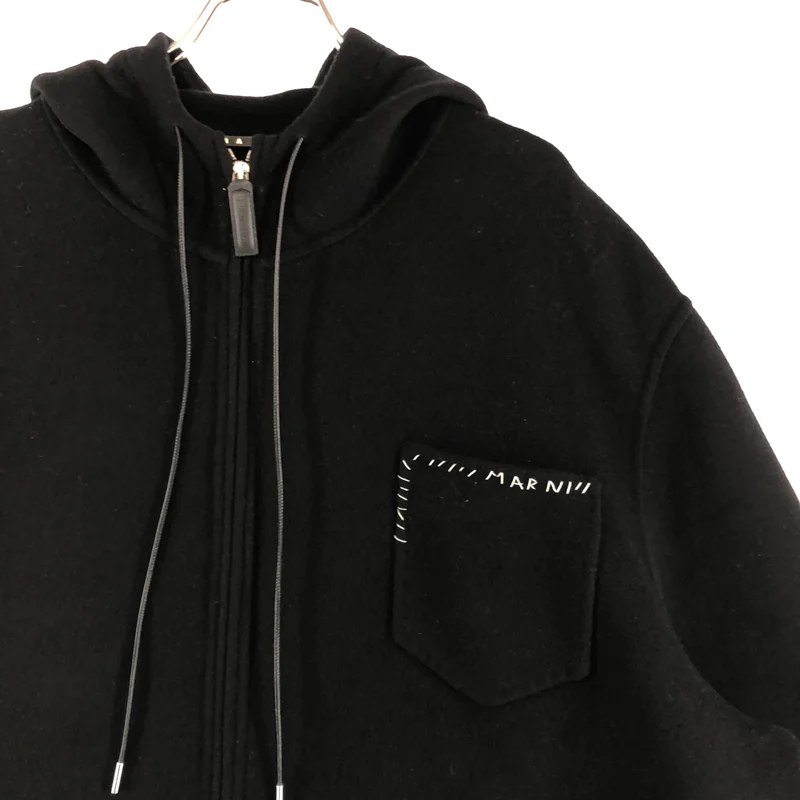 MARNI / マルニ | 2024AW | ウール ロゴステッチ フーデッド ジャケット | 38 | レディース