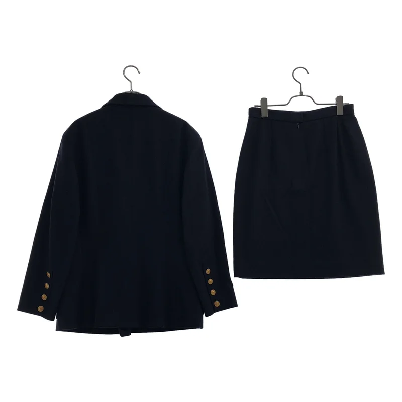 CHANEL / シャネル | セットアップ / ウール 金ボタン ダブルブレストジャケット /スカート | 40 | レディース