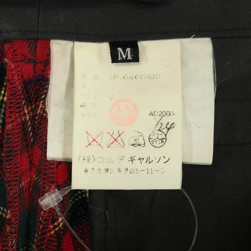 JUNYA WATANABE COMME des GARCONS / ジュンヤワタナベ | 2000AW | タータンチェック スラックス パンツ | M | レディース