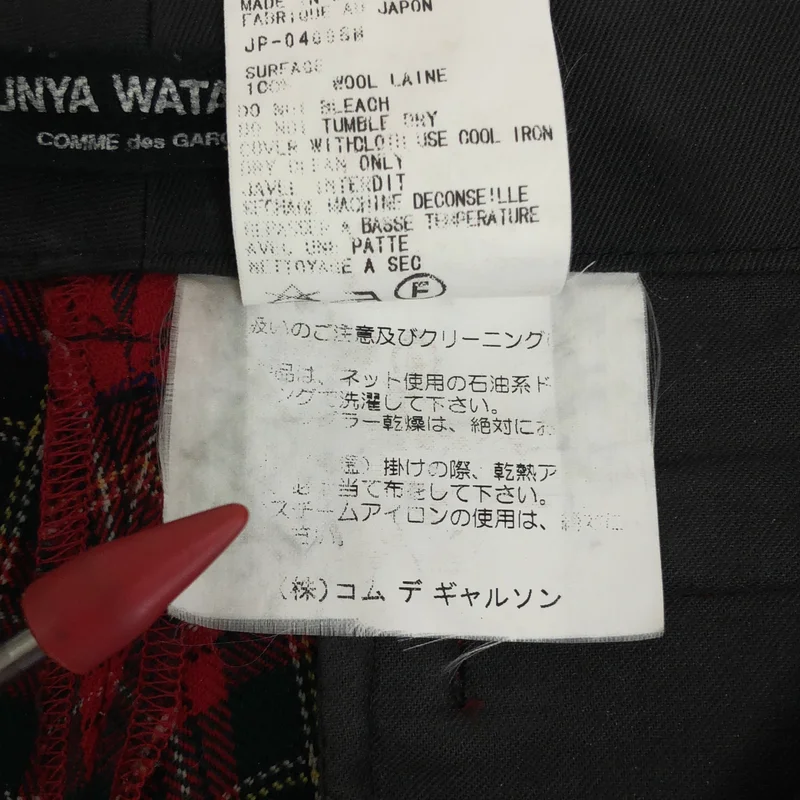 JUNYA WATANABE COMME des GARCONS / ジュンヤワタナベ | 2000AW | タータンチェック スラックス パンツ | M | レディース